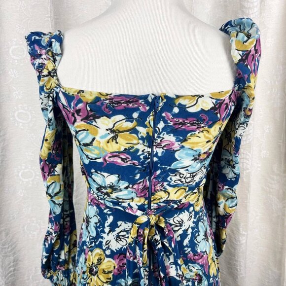 Jody T of California vintage smocked maxi dress puff sleeves garden girl prairie - Picture 7 of 10